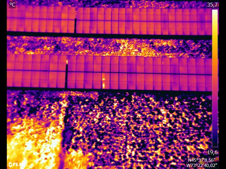 inspection de panneaux solaires par thermographie